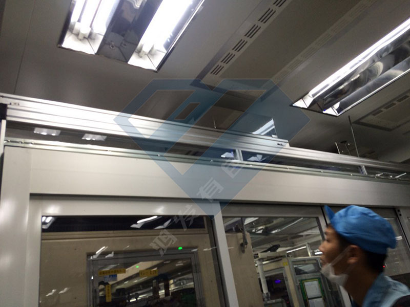 鋁型材搭建的無塵室細節