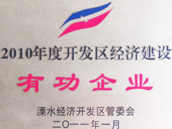 2010年度有功企業證書