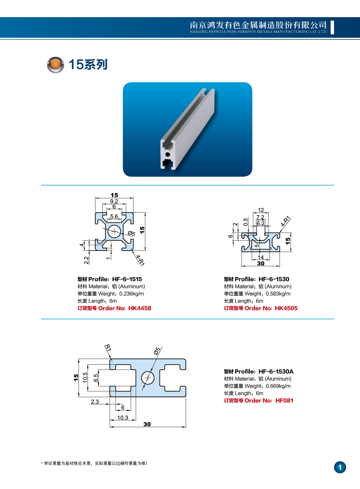 15系列工業鋁型材